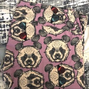 Lavender pink hipster pandas Lularoe tc leggings
